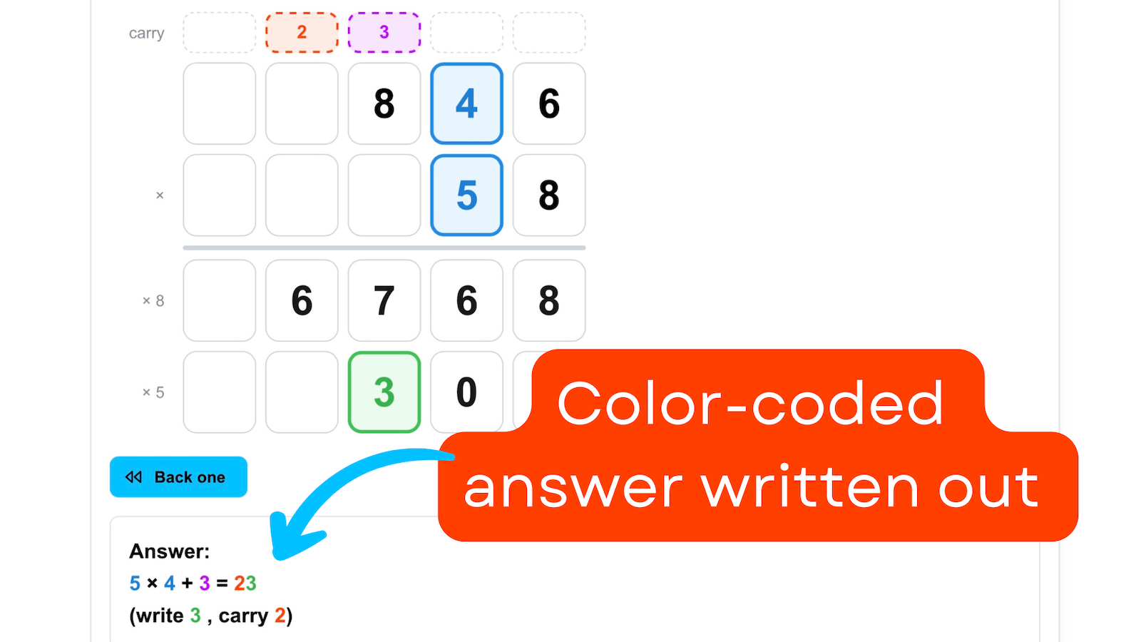 Color-coded answers
